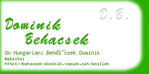 dominik behacsek business card